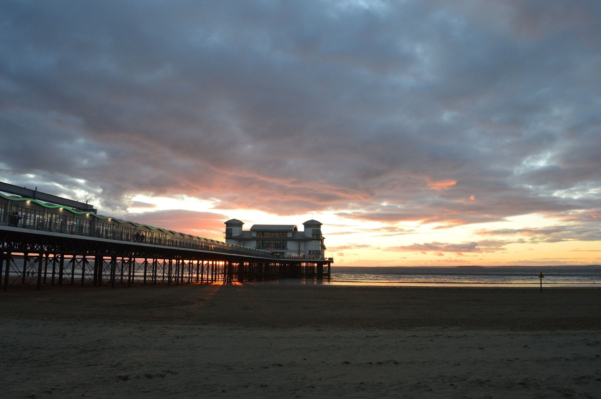 sunset-on-beach-over-pier-at-weston-super-mare